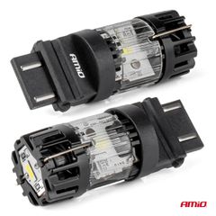 Amio Amio – LED CSP P27/7W 3157 Καρφωτό 12V 66W 4800lm 6500K Full CANBUS για Στοπ & Θέσης Ισχυρό Φως – 1 Τεμ. (04691/AM)