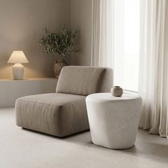 Βοηθητικό τραπέζι Fedris pakoworld mdf λευκό Φ56x45εκ
