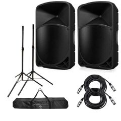 Ηχεια σετ PA 1000 Watt 2 δρόμων 15" - Σετ καλώδια με καλωδια κονσολα ', βάσεις ηχείων