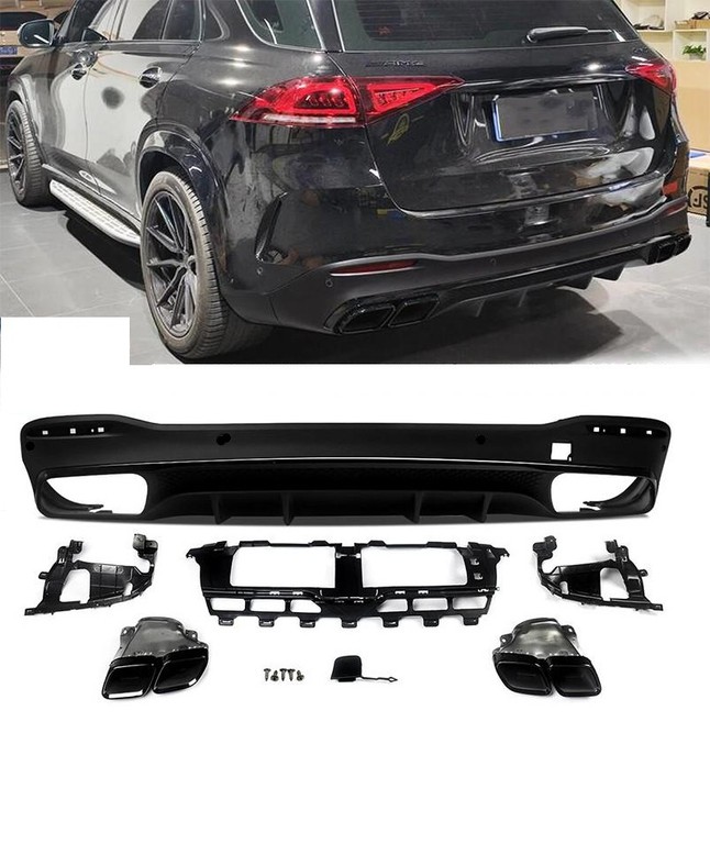 Σπόϊλερ πίσω προφυλακτήρα Black κατάλληλο για MERCEDES GLE (W167) (2019-On) ΧΩΡΙΣ ΤΡΥΠΕΣ PDC / ΜΕ ΜΠΟΥΚΕΣ
