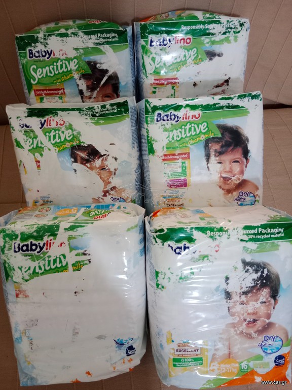6 συσκευασίες Πάνες Babylino Sensitive no 5+