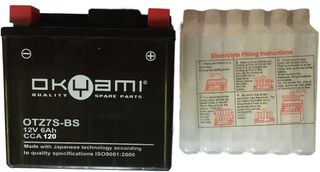 ΛΥΡΗΣ OKYAMI YTZ7S-BS, 12V, 6Ah/120A(EN), ΔΕΞ(+), M6-AGM, OKE07050