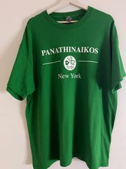 Panathinaikos New York Club T-Shirt Collectible Greek Supporters Tee Πράσινο Μέγεθος XL