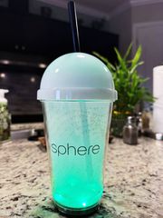 The Sphere Las Vegas Light Up Tumbler Cup 20oz with Straw Multicolor Led
