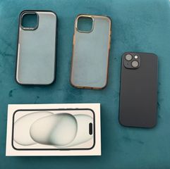iPhone 15 Black 128 GB & 2 θήκες