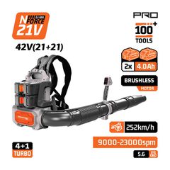 EC1723X44 Φυσητήρας Πλάτης Βrushless Μπαταρίας 252km/h 42V (2x4.0Ah) - ΜΕ ΜΠΑΤΑΡΙΑ & ΦΟΡΤΙΣΤΗ - NAKAYAMA PRO (#085379)