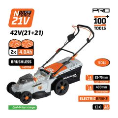 EC1726X44 Μηχανή Γκαζόν Μπαταρίας Brushless 43cm 42V (2x4.0Ah) - ΜΕ ΜΠΑΤΑΡΙΑ & ΦΟΡΤΙΣΤΗ - NAKAYAMA PRO (#085393)