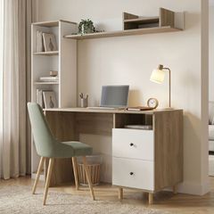 Σύνθεση γραφείου Kontor pakoworld sonoma-λευκό 160x50x158,2εκ