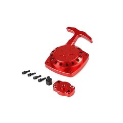CNC metal pull starter with CNC turbine in red and silver