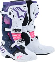 Μπότες Μηχανής Αντρικές O ff Road ALPINESTARS  Tech 10 Boots Άσπρο-Βιολετί-Ροζ