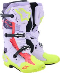 Μπότες Μηχανής Αντρικές Off Road ALPINESTARS  Tech 10 Supervented Boots Μωβ-Ροζ-Κίτρινο