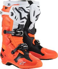 Μπότες Μηχανής Αντρικές Off Road ALPINESTARS  Tech 10 Enduro Boots Πορτοκαλί-Άσπρες