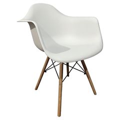 Καρέκλα ArteLibre ECLORA Λευκό/Φυσικό PP/Ξύλο/Μέταλλο 63x58x78cm