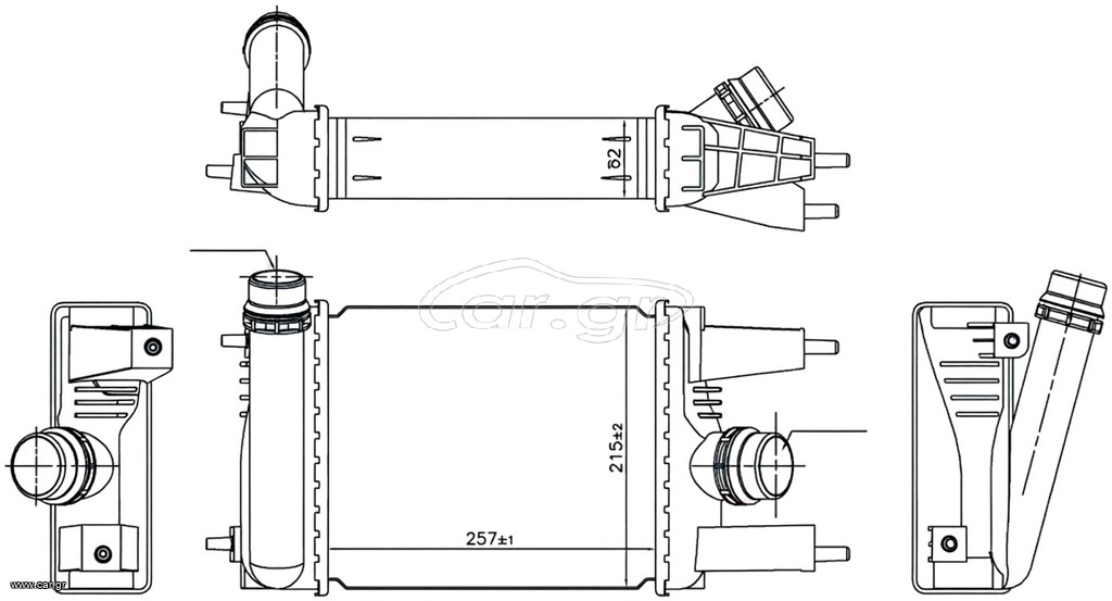 ΨΥΓΕΙΟ INTERCOOLER 1.2 DIG-TURBO ΒΕΝΖΙΝΗ (257x215x62)