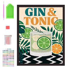 Splat Planet Σετ Diamond Painting "Gin and Tonic" σε Καμβά με Τελάρο 30x40cm
