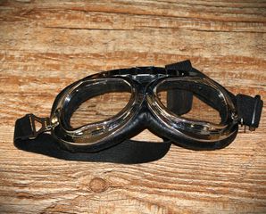 Κράνος μοτοσυκλέτας με γυαλιά transparent διάφανα, πιστό αντίγραφο Β` παγκοσμίου πολέμου 2WW black Size L-thumb-13