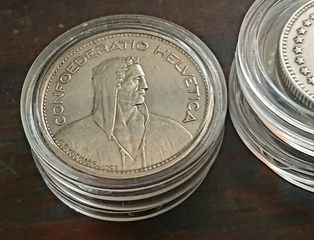 Swiss Silver Francs - 1/2, 1, 2 and 5 Frs