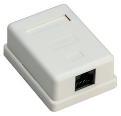 GOOBAY επιτοίχια πρίζα δικτύου 77632, 1 θύρα RJ45, CAT 6 UTP, λευκή