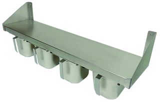ΠΡΟΣΦΟΡΑ!!! KARAMCO WM16030E (160x30x25,4cm) Ανοξείδωτο Επιτοίχιο Ράφι με Υποδοχές για Gastronorm 1/6 με Λαβή