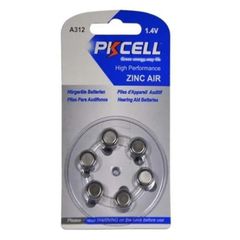 Pkcell 1.4V Zinc Air Μπαταρία Ακουστικών Βαρηκοΐας A312 6τμχ