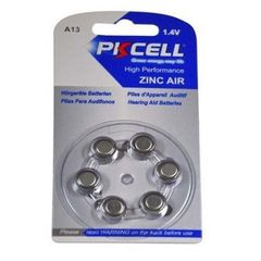 Pkcell 1.4V Zinc Air Μπαταρία Ακουστικών Βαρηκοΐας A13 6τμχ