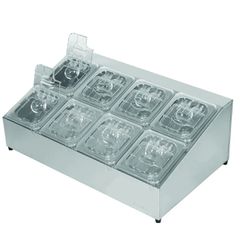 ΠΡΟΣΦΟΡΑ!!! KARAMCO CDH08BPCFL (8x GN 1/6x10cm - 68,5x42,5x25cm) Ανοξείδωτη Βάση με Πολυκαρβονικά Gastronorm & Καπάκια flip-top