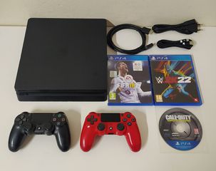 Sony PS4 Slim 500GB + 2 Χειριστήρια + 3 Παιχνίδια