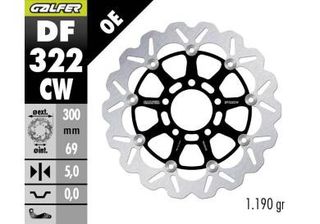 GALFER SUZUKI GSXR 1000 (FRONT) DF322CW DF322FLW DISC W FLOATING COMPLETE (C. ALU.) 300X5MM