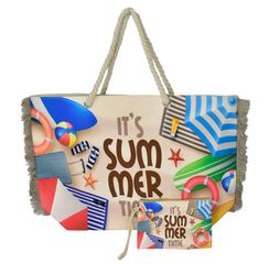 BRUNO τσάντα θαλάσσης με νεσεσέρ SOL-BAY BRN-0299, 58x40cm