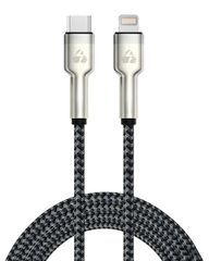 POWERTECH καλώδιο Lightning σε USB-C PTR-0200, PD 27W, 480Mbps, 1m, μαύρο/γκρι