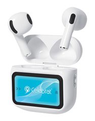 CELEBRAT earphones με θήκη φόρτισης W76, True Wireless, 13mm, 25/300mAh, λευκά