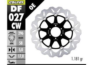 DF027CW DISC W FLOATING COMPLETE (C. ALU.) 296X5MM