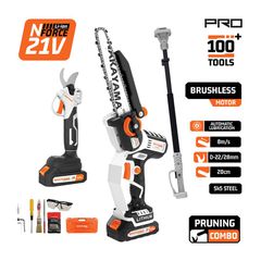 EC1221X44T3C Σετ Αλυσοπρίονο, Ψαλίδι Κλάδου και Προέκταση (2x2.0Ah) - ΜΕ ΜΠΑΤΑΡΙΑ & ΦΟΡΤΙΣΤΗ - NAKAYAMA (#085492)