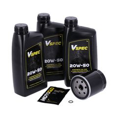 V-Spec Κιτ Σέρβις Λαδιών Κινητήρα Συνθετικά 20W50 3 Lt , Φίλτρο Λαδιού , O-Ring | Engine Oil Service Kit 20W50 Synthetic