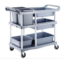 ΠΡΟΣΦΟΡΑ!!! KARAMCO GX-032E-G Πλαστικό Καρότσι Μεταφοράς Γενικής Χρήσης & Καμαριέρας με 3 Ράφια- 104x46x91cm