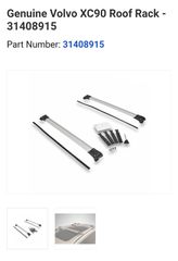 Genuine Volvo XC90 Roof Rack - 31408915
