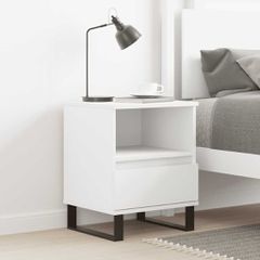 vidaXL Κομοδίνο Λευκό 40 x 35 x 50 εκ. από Επεξεργασμένο Ξύλο