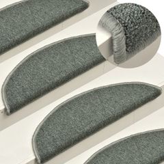 vidaXL Στρώματα σκάλας 15 τεμ. 56 x 17 x 3 cm Non-Slip Σκούρο Πράσινο