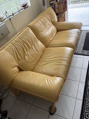 Δερμάτινος καναπές σετ 3 τεμάχια Made in Italy