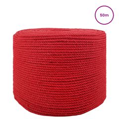 vidaXL Σχοινί Κόκκινο 0,8 x 0,8 x 5000 εκ Βαμβάκι-thumb-1