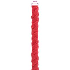 vidaXL Σχοινί Κόκκινο 0,8 x 0,8 x 5000 εκ Βαμβάκι-thumb-4