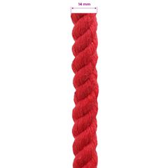 vidaXL Σχοινί Κόκκινο 1,4 x 1,4 x 2500 εκ Βαμβάκι-thumb-4