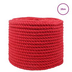 vidaXL Σχοινί Κόκκινο 1,4 x 1,4 x 2500 εκ Βαμβάκι-thumb-1