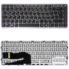 Deutsche Tastatur für Laptop - German Laptop Keyboard για HP EliteBook 840 G1 - Product number : J0D90AV 776474-071 730794-001 DE Black Silver Frame ( Κωδ.40363DESIL )