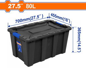 Wadfow WTB3380 Πλαστικό Κουτί Αποθήκευσης Μαύρο 27.5" / 80Lit
