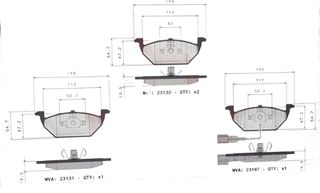 VW Golf IV / V / VI (1997-2013) | Τακάκια Φρένων (σετ) | Εμπρός | P850272
