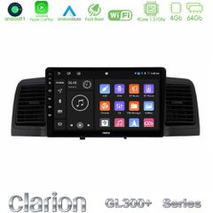 Clarion GL300+ Series 4Core Android11 4+64GB Toyota Corolla 2002-2006 Navigation Multimedia Tablet 9" (Black)