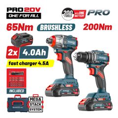 BBP5431X44T2CA Σετ Κρουστικό Δραπαν/βιδο & Παλμικό Κατσαβίδι 20V - 18V - 20V - BORMANN PRO (#084839)
