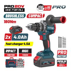 BBP5461X44CA Κρουστικό Δραπανοκατσάβιδο Μπαταρίας Brushless 20V (2x2.0Ah) - ΜΕ ΜΠΑΤΑΡΙΑ & ΦΟΡΤΙΣΤΗ - BORMANN PRO (#085201)