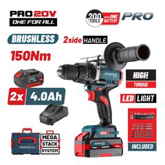 BBP5406X44CA Κρουστικό Δραπανοκατσάβιδο Μπαταρίας Brushless 20V (2x2.0Ah) - ΜΕ ΜΠΑΤΑΡΙΑ & ΦΟΡΤΙΣΤΗ - BORMANN PRO (#085072)